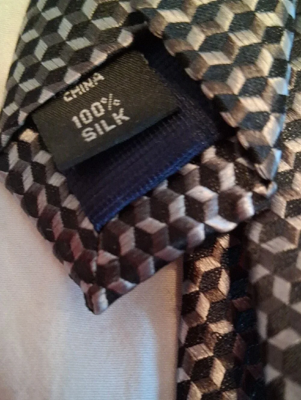 Michael Kors Men's Woven Black & Silver Patterned Tie. Office, Versatile